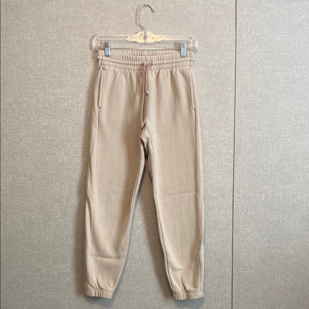 Tna by Aritzia Women’s  Beige Jogger Sweatpants - Casual Drawstring Pants